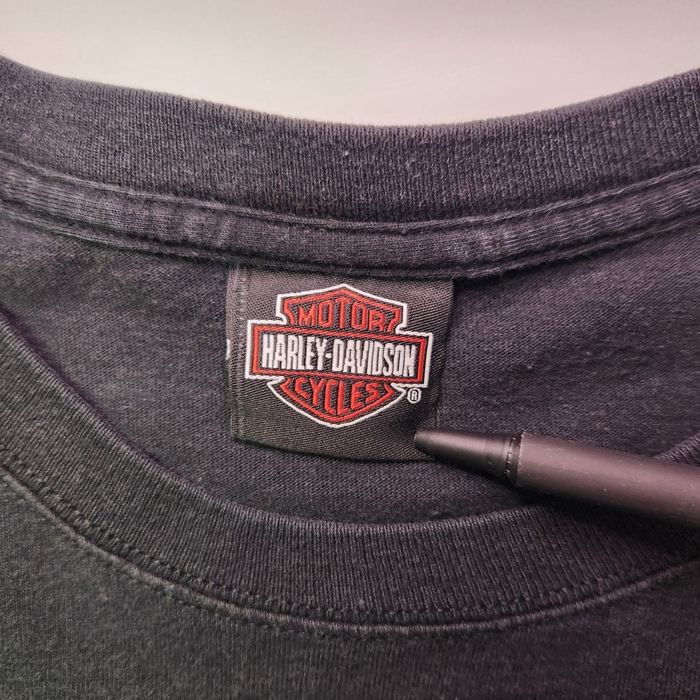 Harley Davidson Whiskey Row Prescott AZ Long Sleeve Pocket Tee 2XL Black - Picture 3 of 8